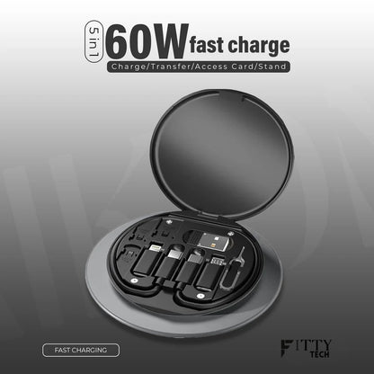 Data Cable Storage Box 60W Fast Charging