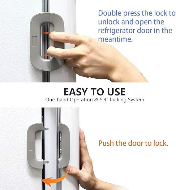 Child Safety Refrigerator Lock – Self Adhesive Fridge And Freezer Door Lock (Random Color)